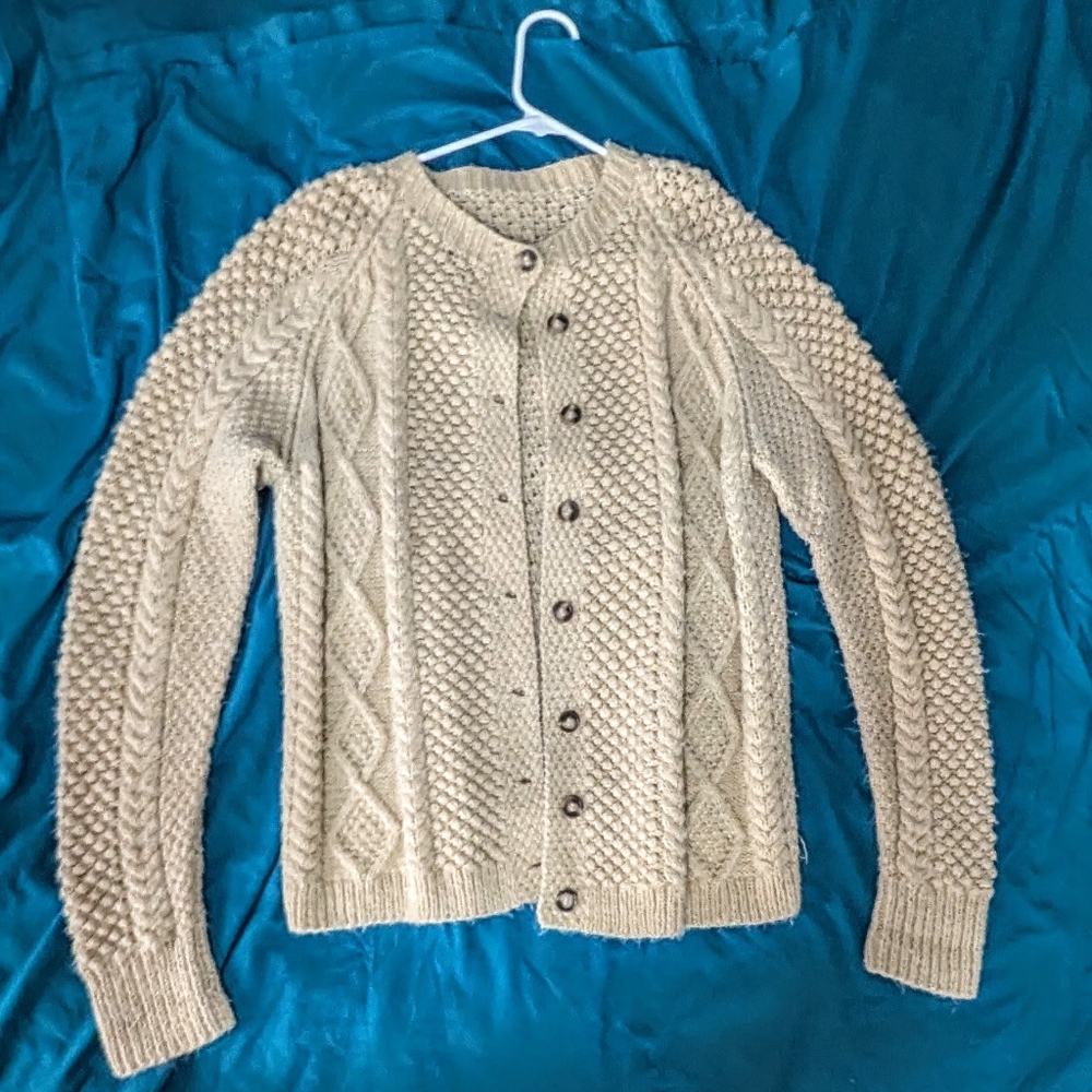 Beige Textured Cardigan